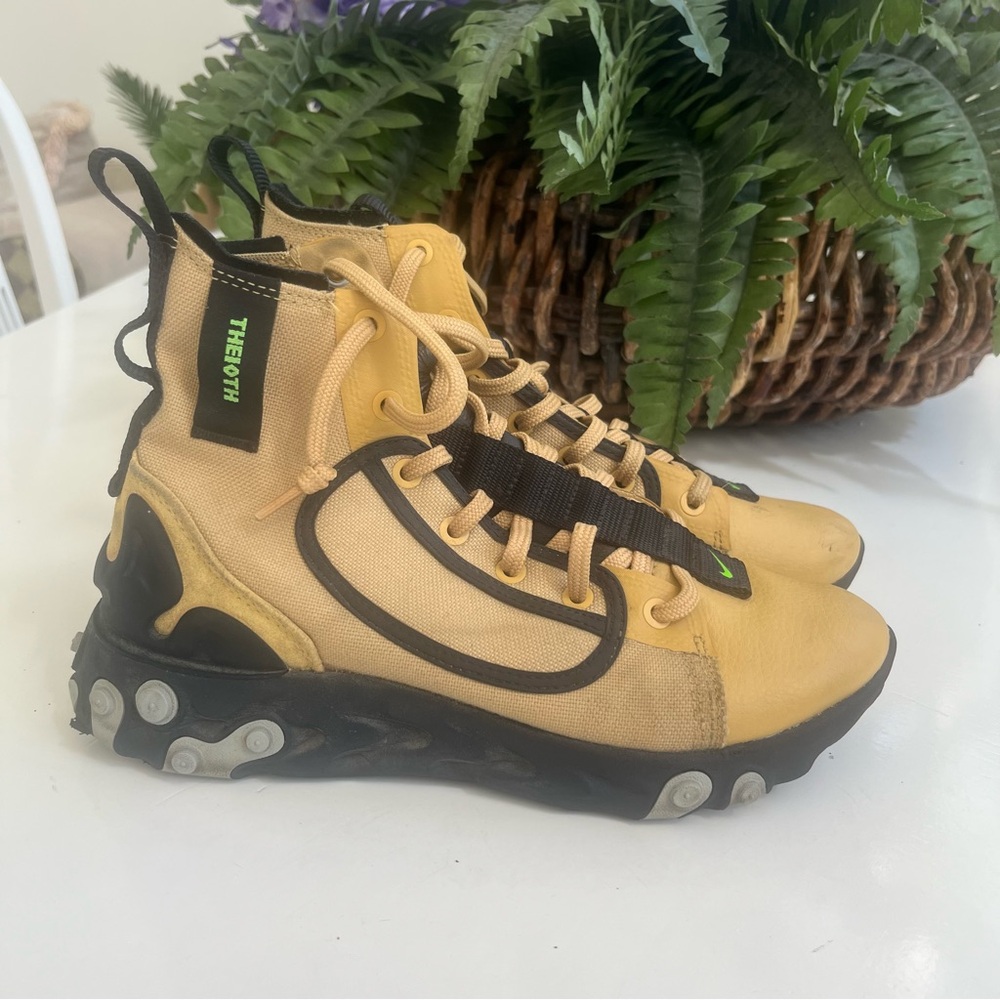 Nike React Langs Club THE10TH Gold Black Sneaker boot Shoes AV5555-700 Sz 6